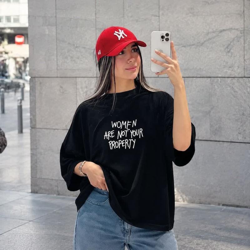 تی شرت باکسی زنانه طرح توکا
