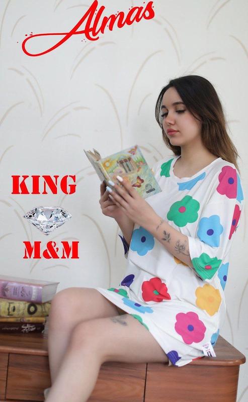 تی شرت لانگ زنانه گیاهی King M&M مدل 100