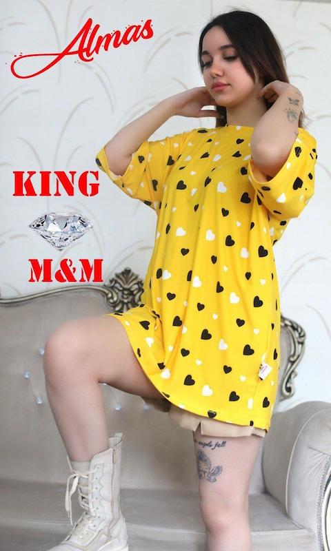 تی شرت لانگ زنانه گیاهی King M&M مدل 200