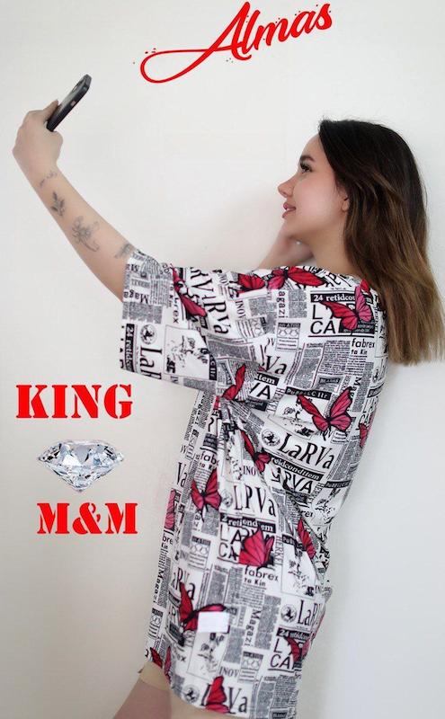 تی شرت لانگ زنانه گیاهی King M&M مدل 300