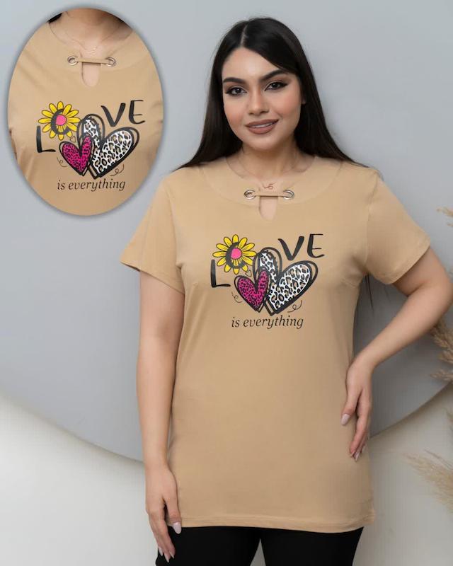 تی شرت زنانه مدل لاو 3