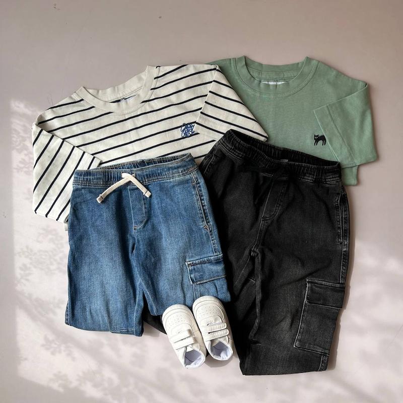 شلوار جين پايين كش دار zara