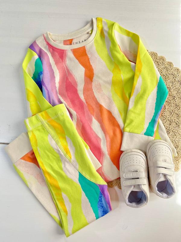 بلوز شلوار راه راه رنگين كماني next