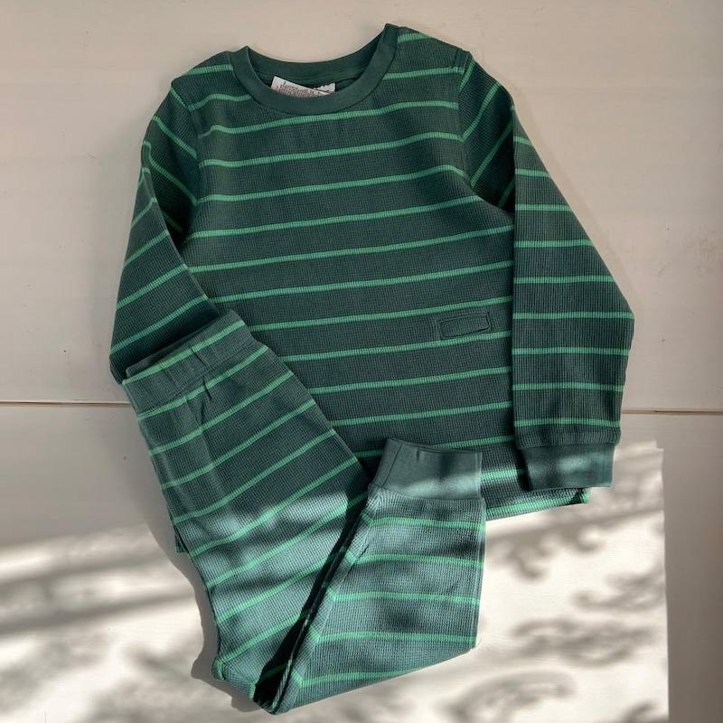 بلوز شلوار سبز راه راه m&s (جيب كوچولو)