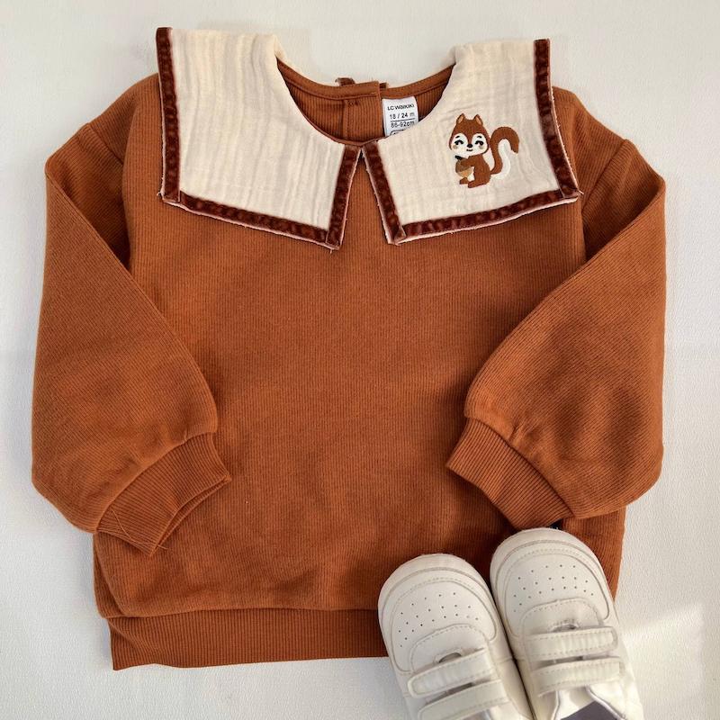 بلوز كبريتي قهوه اي سنجاب lc waikiki