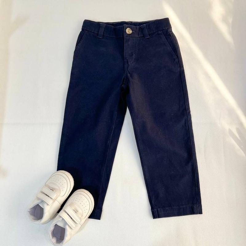 شلوار كتان سرمه اي h&m