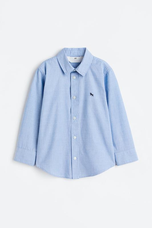 پيراهن آبي گلدوزي دار h&m اورجينال
