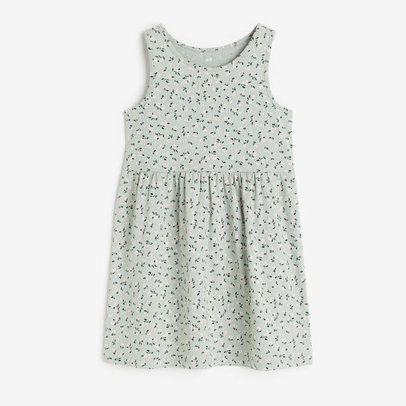 پيراهن حلقه اي سبز گلريز h&m اورجينال