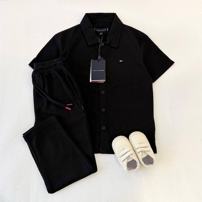 ست تيشرت شلوار مشكي tommy اورجينال