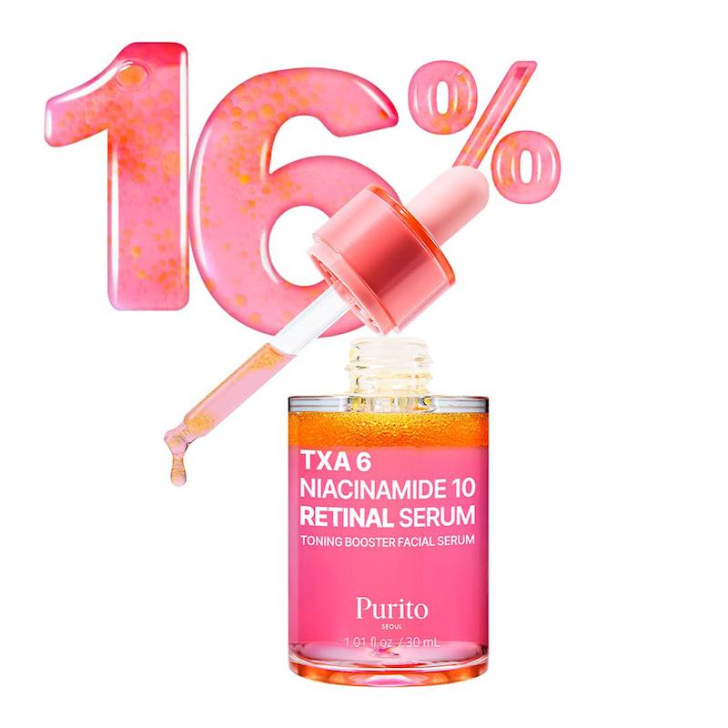 سرم تقویت‌کننده روشنی و ضدلک TXA۶ نیاسینامید۱۰ رتینال | TXA 6 Niacinamide 10 Retinal Serum (پوریتو سئول / Purito Seoul)