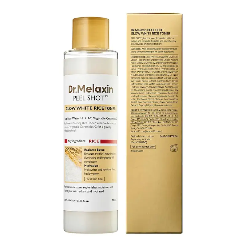 تونر پیلینگ شات برنج سفید دکتر ملاکسین (Dr.Melaxin Peel Shot Glow Rice Toner)
