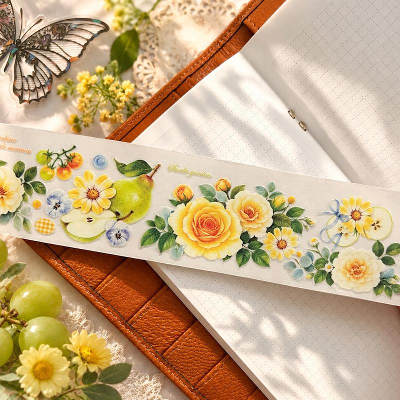 واشی باغ و طبیعت با رنگ زرد و سبز