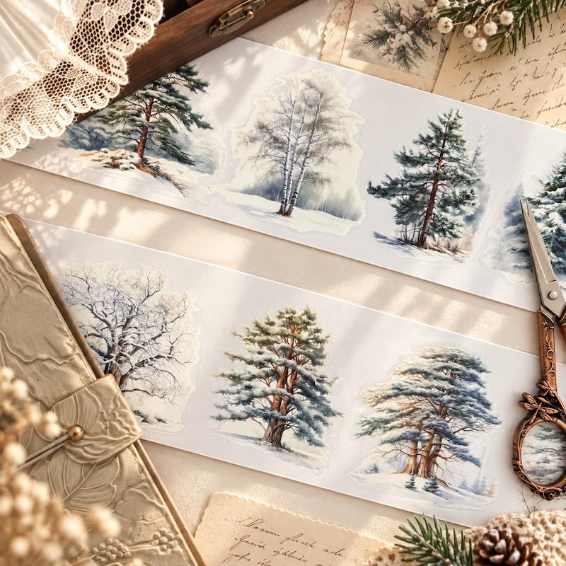 واشی PVC شفاف Winter Tree عرض 7.5 سانتی متر