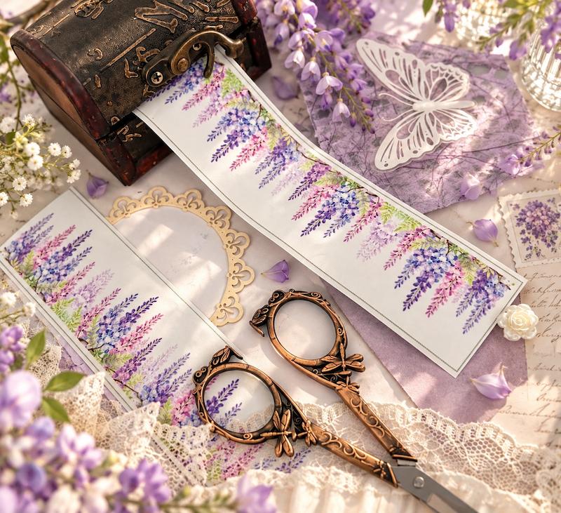 واشی PVC شفاف Cascade Purple عرض 4 سانتی متر