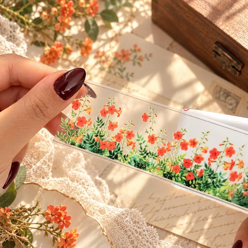 واشی حاشیه گل نارنجی برای کلاژ