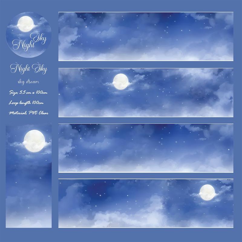 واشی PVC شفاف Night Sky عرض 5.5 سانتی متر