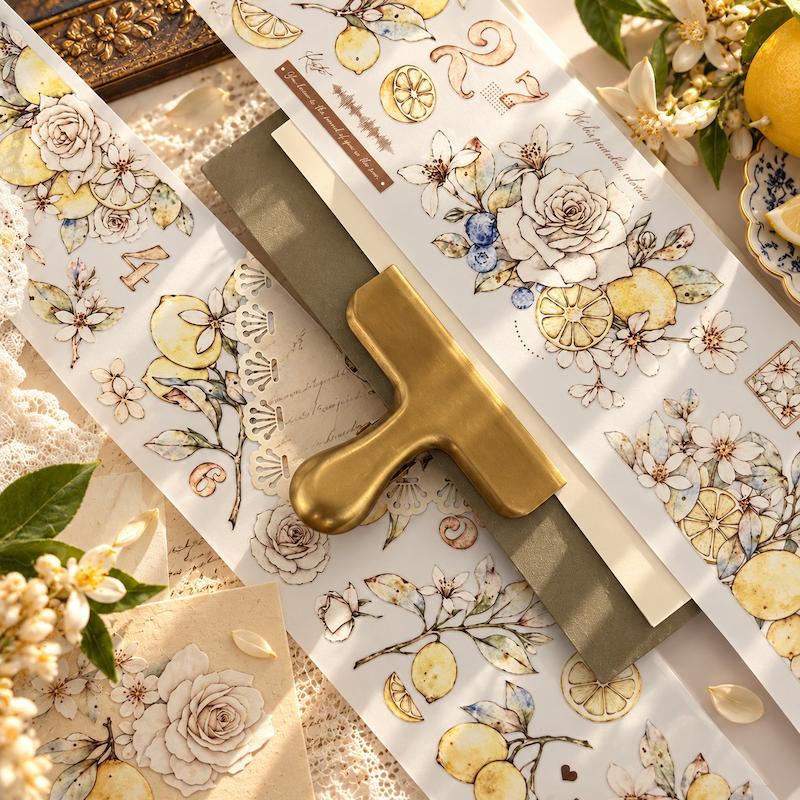 واشی لیمو و گل آبرنگی برای ژورنال
