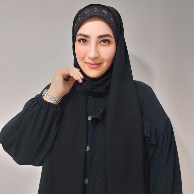 هدشال مجلسی گیپور مشکی کرپ حریر