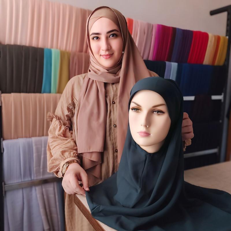 هدمقنعه دوپیله و طلق دار کرپ حریر