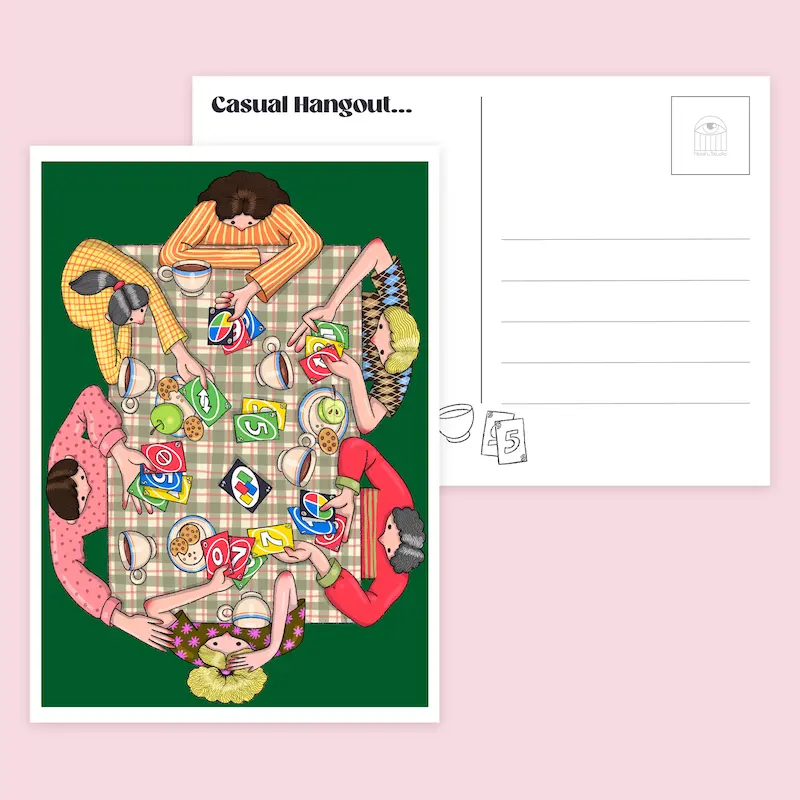 کارت پستال شب نشینی دوستانه