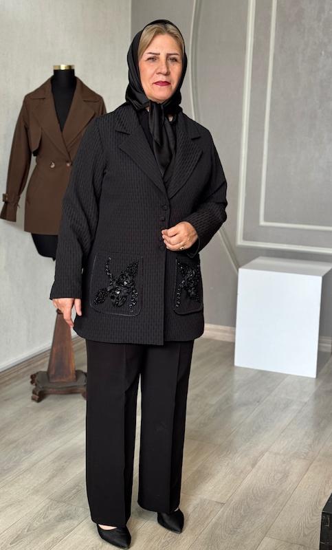 مانتو ژاکارد طرح دار