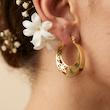 گوشواره طلا حلقه‌ای مدل فلورا | 4.97 گرم