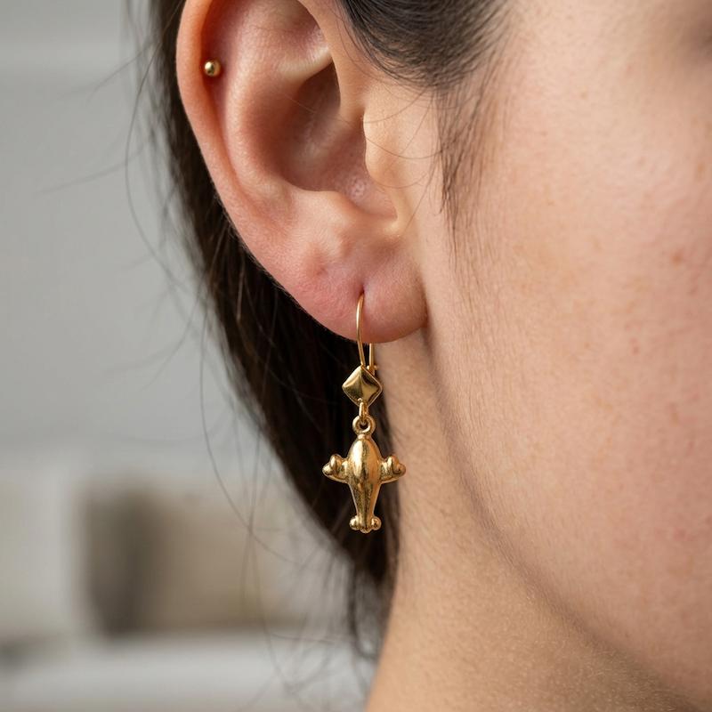گوشواره Golden Air (2.19 گرم ) کارکرده بدون اجرت 