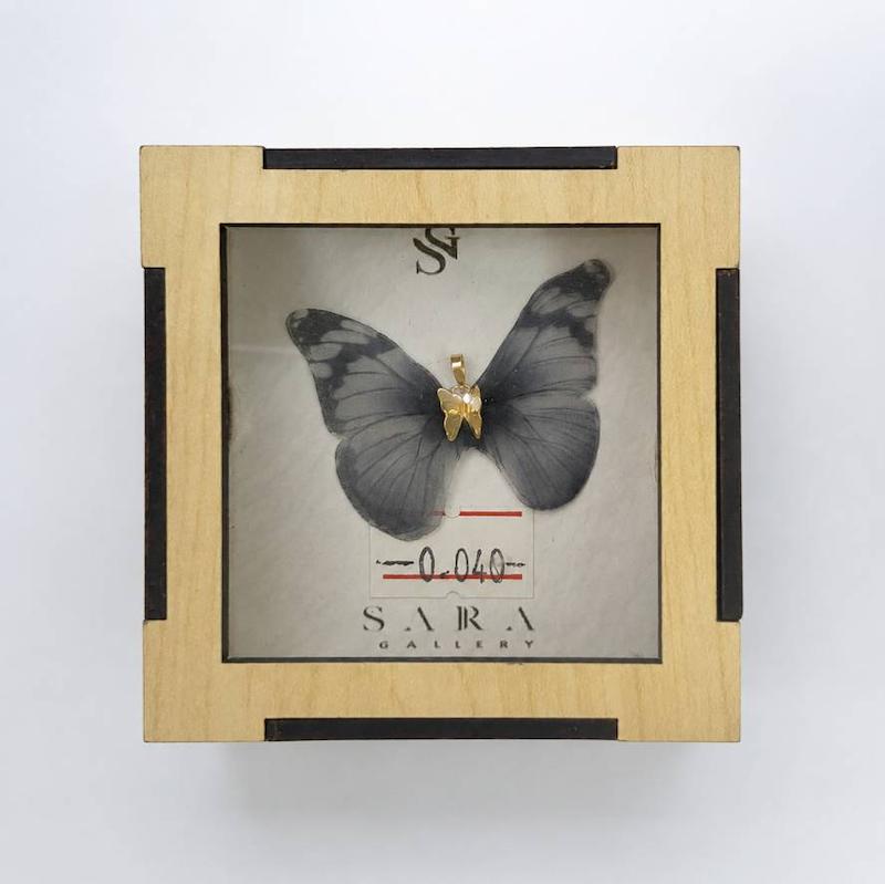 آویز طلا مدل «پروانه» | 40 سوت 