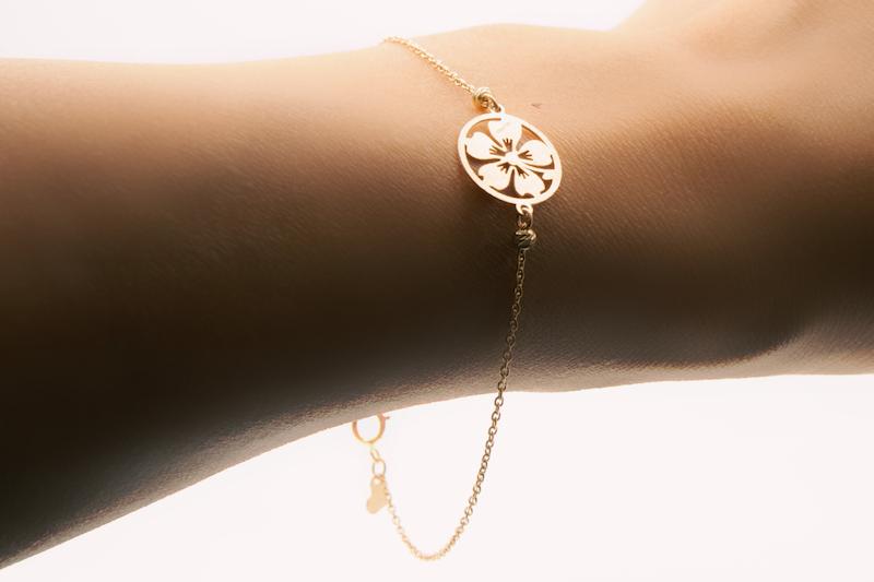 دستبند گل پنج برگ  1.45 گرم