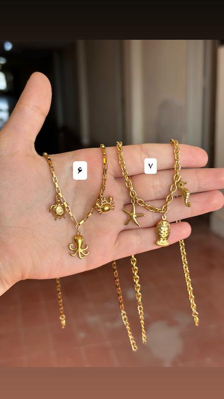 گردنبند سه آویزه طلایی