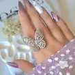 انگشتر ژوپینگ پروانه نگین‌دار فری سایز
