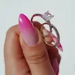 انگشتر پشت حلقه ژوپینگ مدل تک نگین