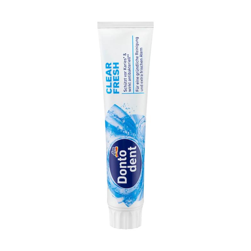 خمیردندان طراوت‌دهنده نفس با حس خنکی دنتودنت (Dontodent Zahnpasta Clear Fresh, 125 ml)