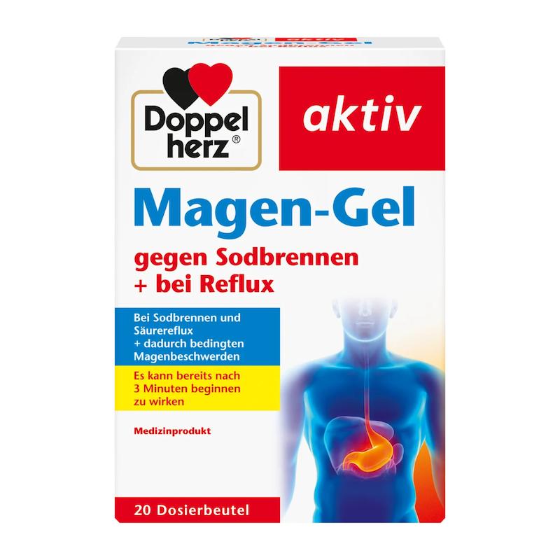 ژل معده ماگن ضد سوزش معده اصل آلمان داپل‌هرتز – 14 ساشه‌ (Doppelherz aktiv Magen-Gel gegen Sodbrennen Beutel)