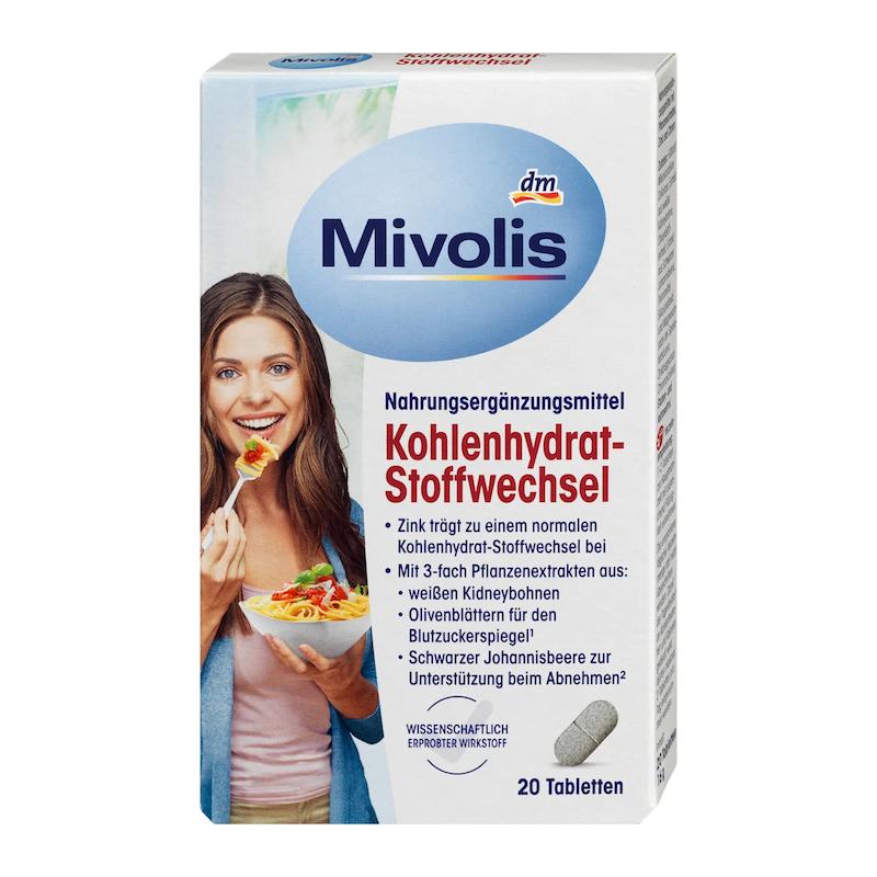 مکمل افزایش سوخت و ساز کربوهیدرات اصل آلمان میولیس – 20 عددی (Mivolis Kohlenhydrat-Stoffwechsel)