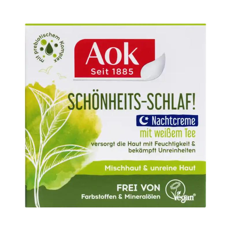 کرم شب چای سفید ضد جوش و چربی پوست آاک (Aok Schönheits-Schlaf! Nachtcreme)