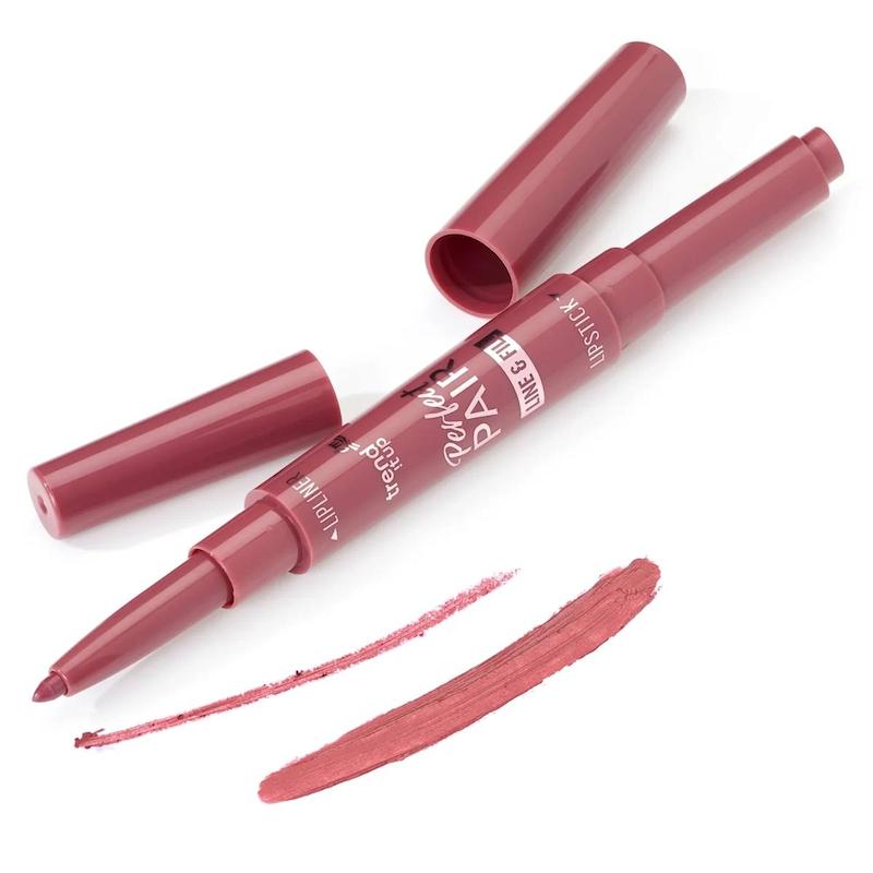 رژ لب ترند !ت آپ  مدل Perfect Pair Line & Fill شماره 520 – رنگ صورتی رز تیره (trend !t up Lippenstift Perfect Pair Line & Fill 520 Dark Rose Pink)