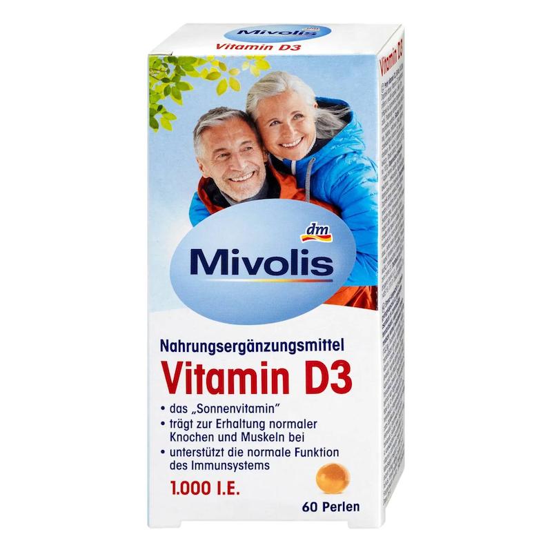 کپسول ویتامین د3 1000 میولیس– تقویت استخوان و سیستم ایمنی ،۶۰ عددی (Mivolis Vitamin D3 Perlen 1000 I.E)