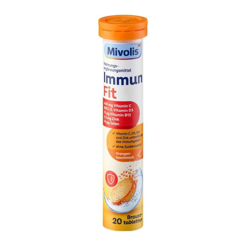 قرص جوشان تقویت سیستم ایمنی میولیس، 20 عددی (Mivolis Immun Fit Brausetabletten)