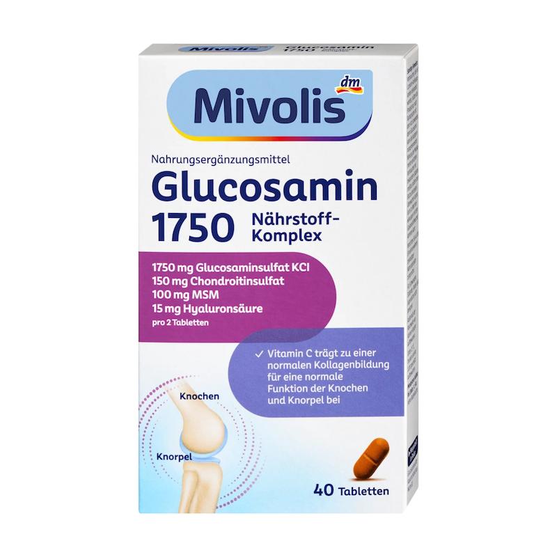 کپسول گلوکوزامین 1750میولیس – حمایت از سلامت مفاصل، غضروف و استخوان، 40 عددی(Mivolis Glucosamin 1750, Tabletten)