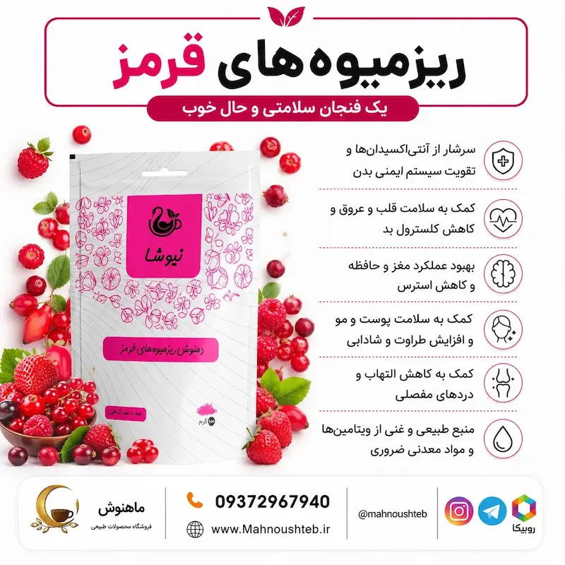  دمنوش ریزمیوه های قرمز نیوشا