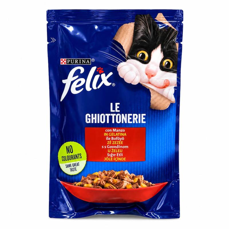 پوچ گربه فلیکس با طعم گوشت گاو Felix Cat Pouch in Jelly  
