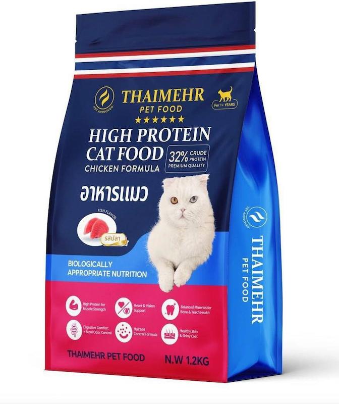غذای خشک گربه بالغ تایمهر مدل THAIMEHR FISH طعم ماهی وزن 1.2 کیلوگرم