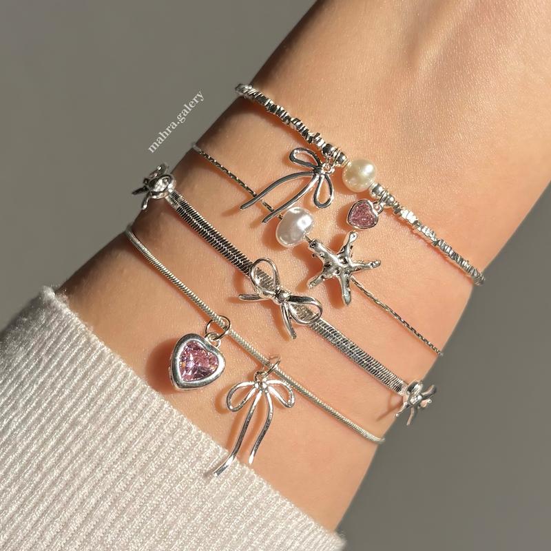 کالکشن دستبند ابکاری نقره