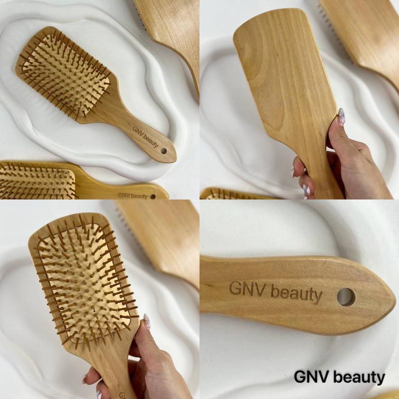 برس شانه چوبی بامبو GNV مستطیل و گرد