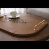 سینی چرمی دسته‌دار قهوه ای
