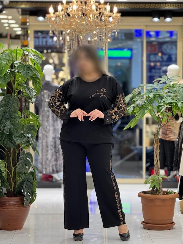 بلوز شلوار پلنگی کد 100013