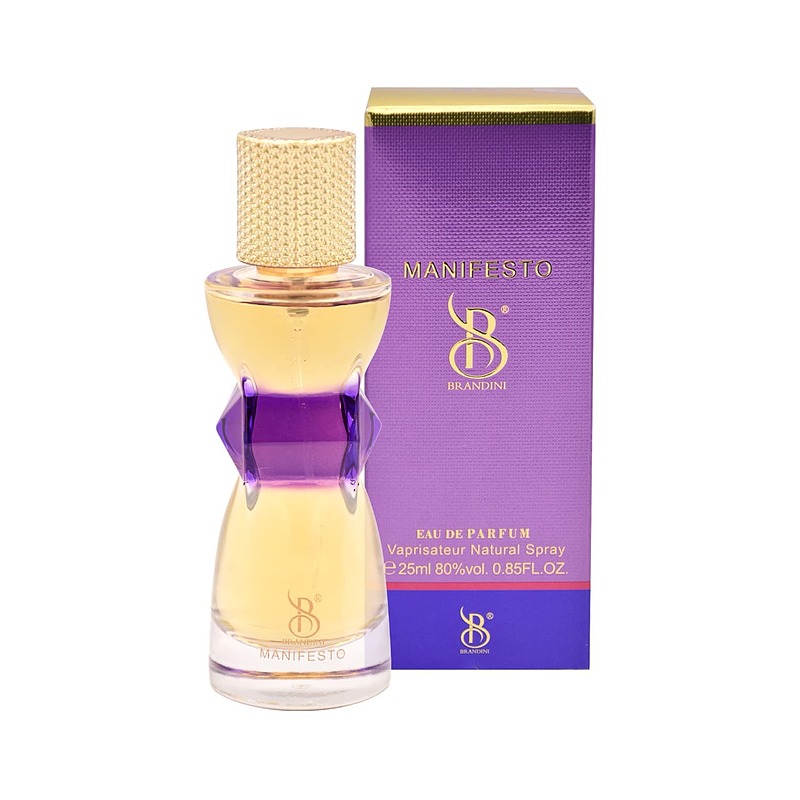 عطر 25 میل برندینی / رایحه زنانه مانیفستو/ کد محصول: 2578 