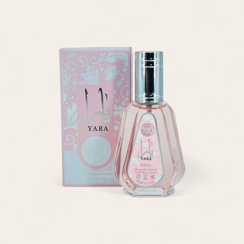 عطر ادکلن ۵۰ میل ارض الزعفران رایحه یارا صورتی لطافه