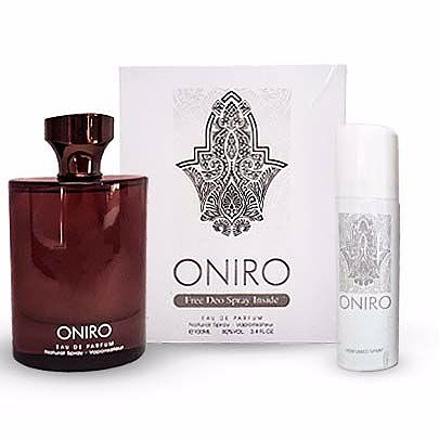  ادکلن مردانه اونیرو Oniro برند Fragrance World بهمراه اسپری